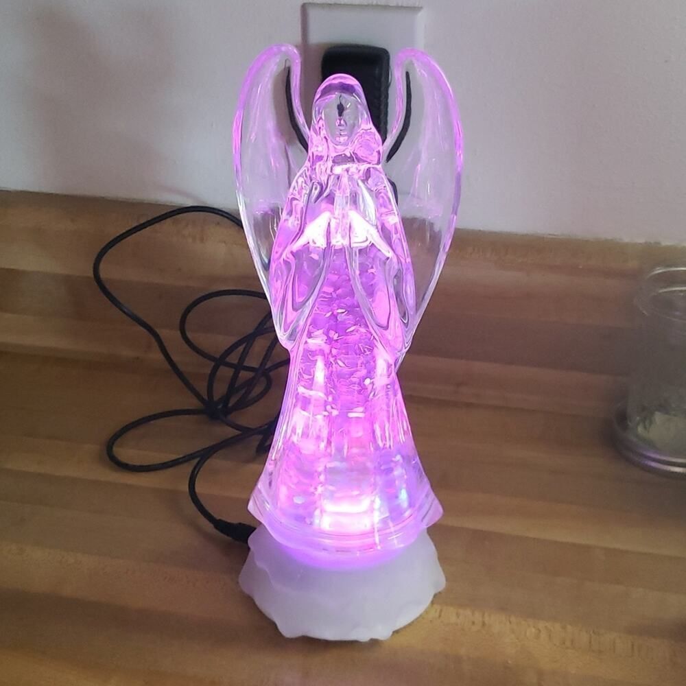 Mr Christmas Angel Glitter Light Sculpture Changes Colors Plays 30 Songs!